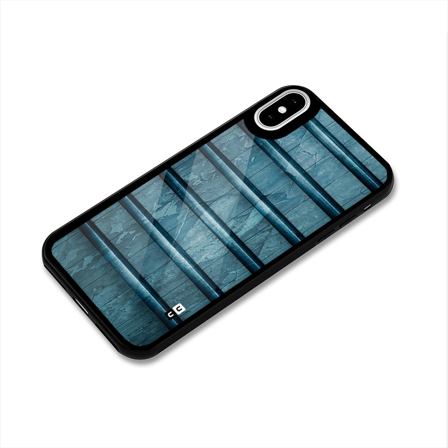 Rustic Blue Shelf Glass Back Case for iPhone X