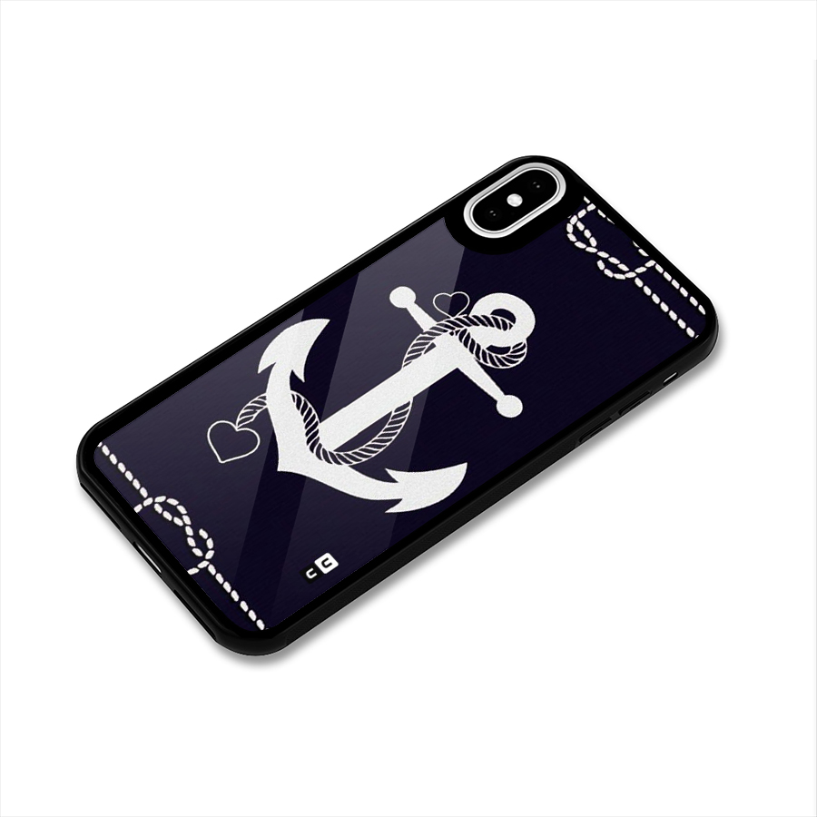 Sail Anchor Glass Back Case for iPhone X