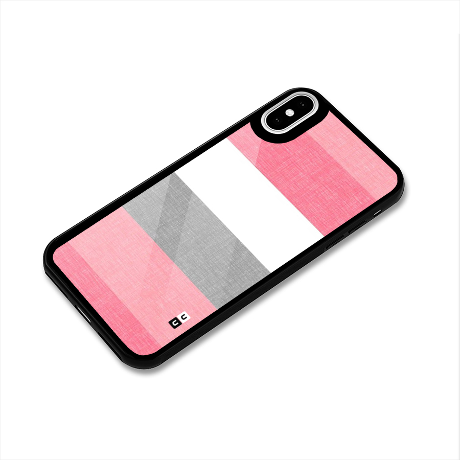 Shades Pink Stripes Glass Back Case for iPhone X
