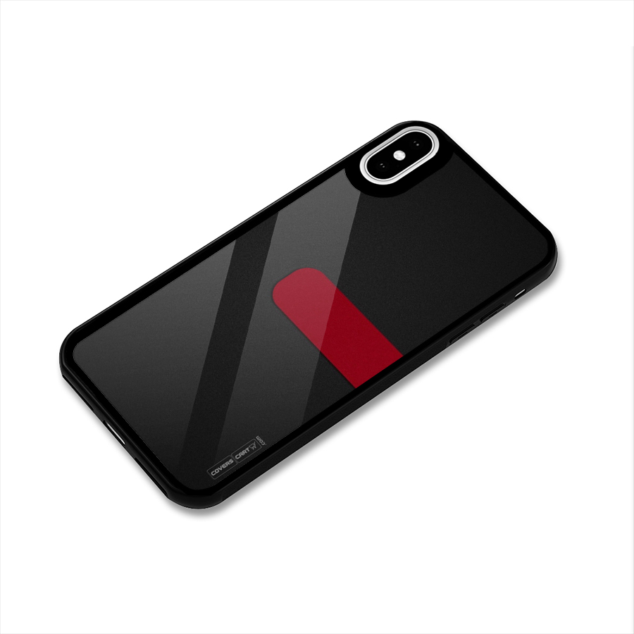 Single Red Stripe Glass Back Case for iPhone X