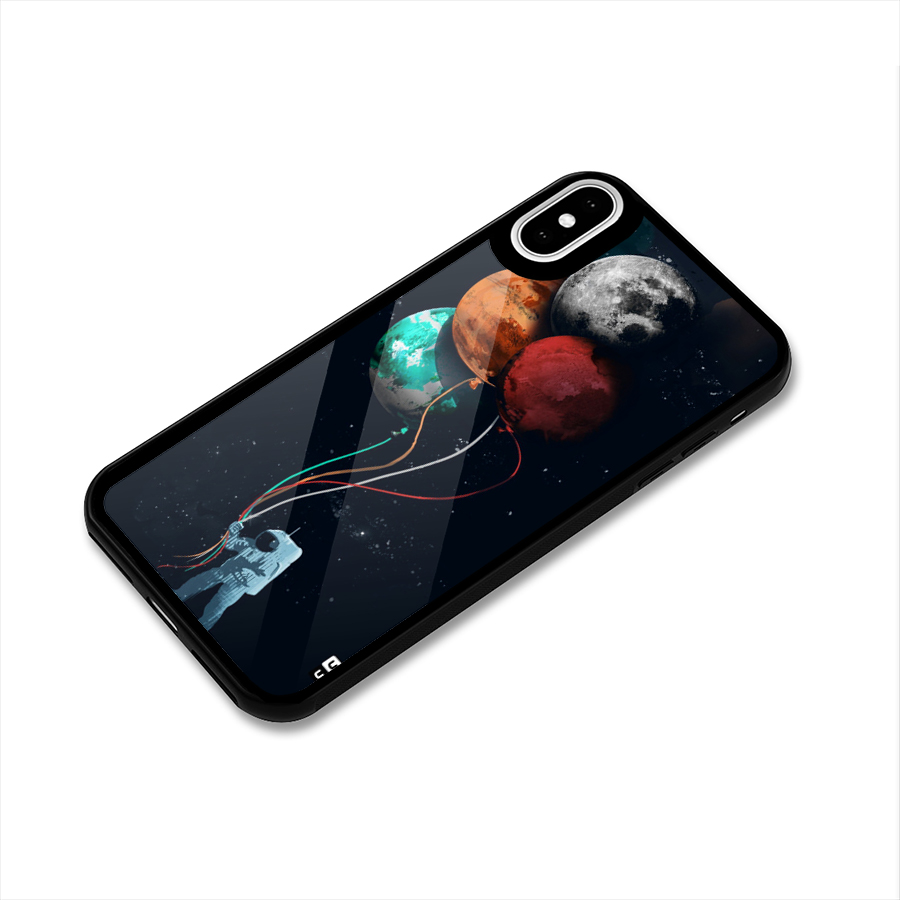 Space Balloons Glass Back Case for iPhone X