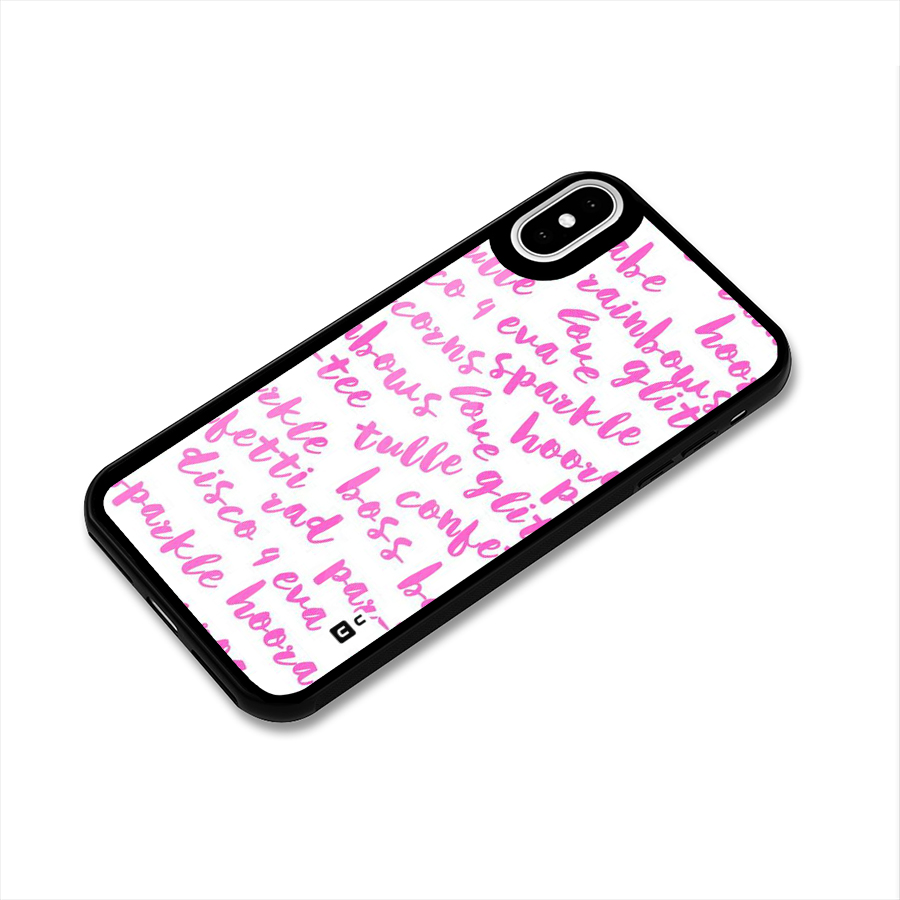 Sparkle Love Glass Back Case for iPhone X