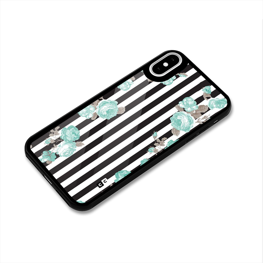 Stripes Bloom Glass Back Case for iPhone X