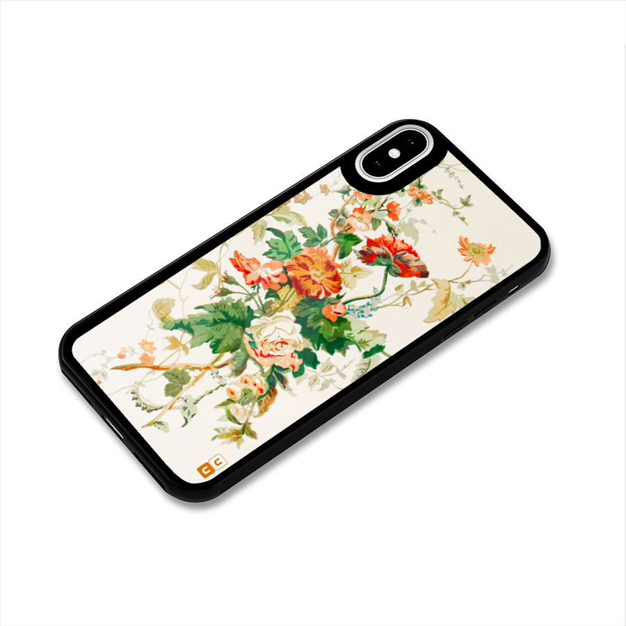 Summer Floral Glass Back Case for iPhone X