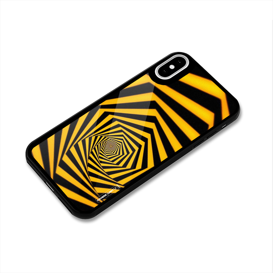Taxi Pattern Glass Back Case for iPhone X