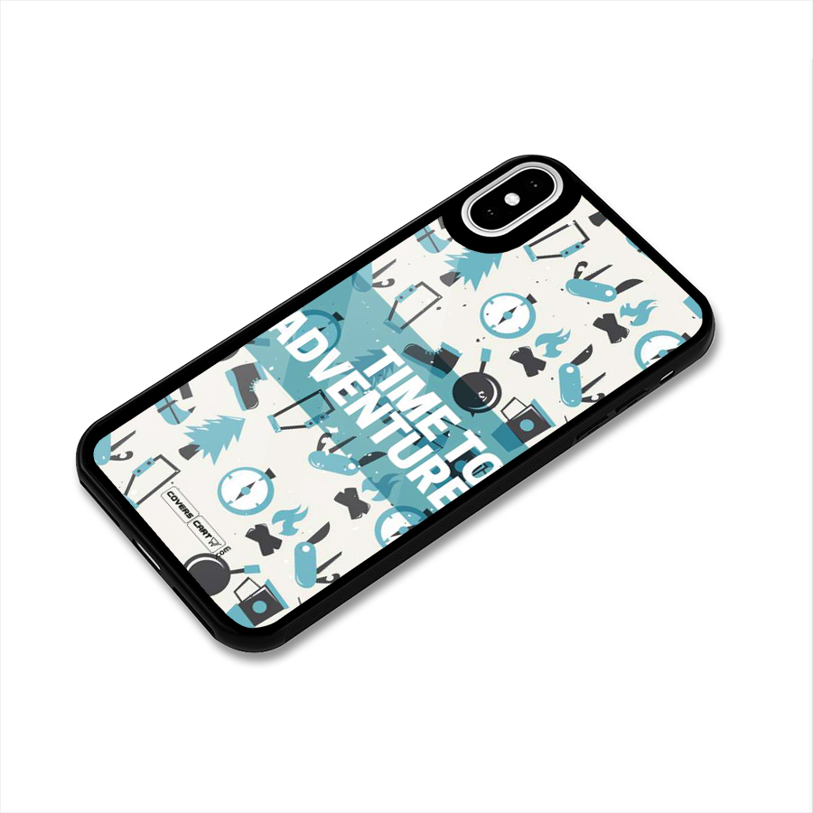 Time To Adventure Blazing Blue Glass Back Case for iPhone X