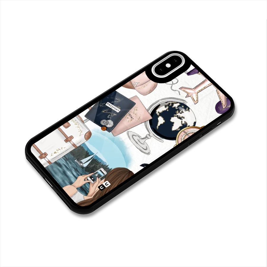 Travel Diaries Glass Back Case for iPhone X