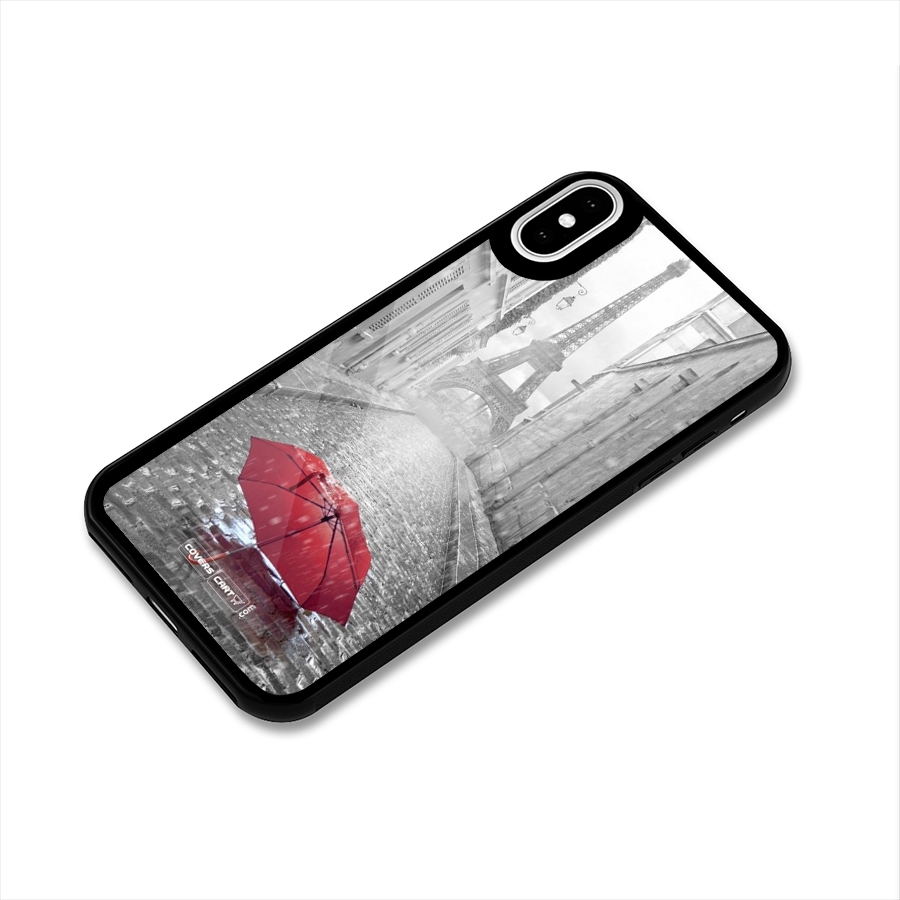 Umbrella Paris Glass Back Case for iPhone X