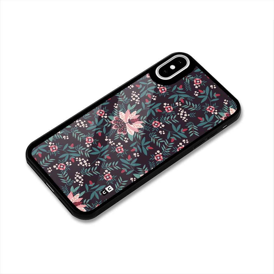 Very Leafy Pattern Glass Back Case for iPhone X