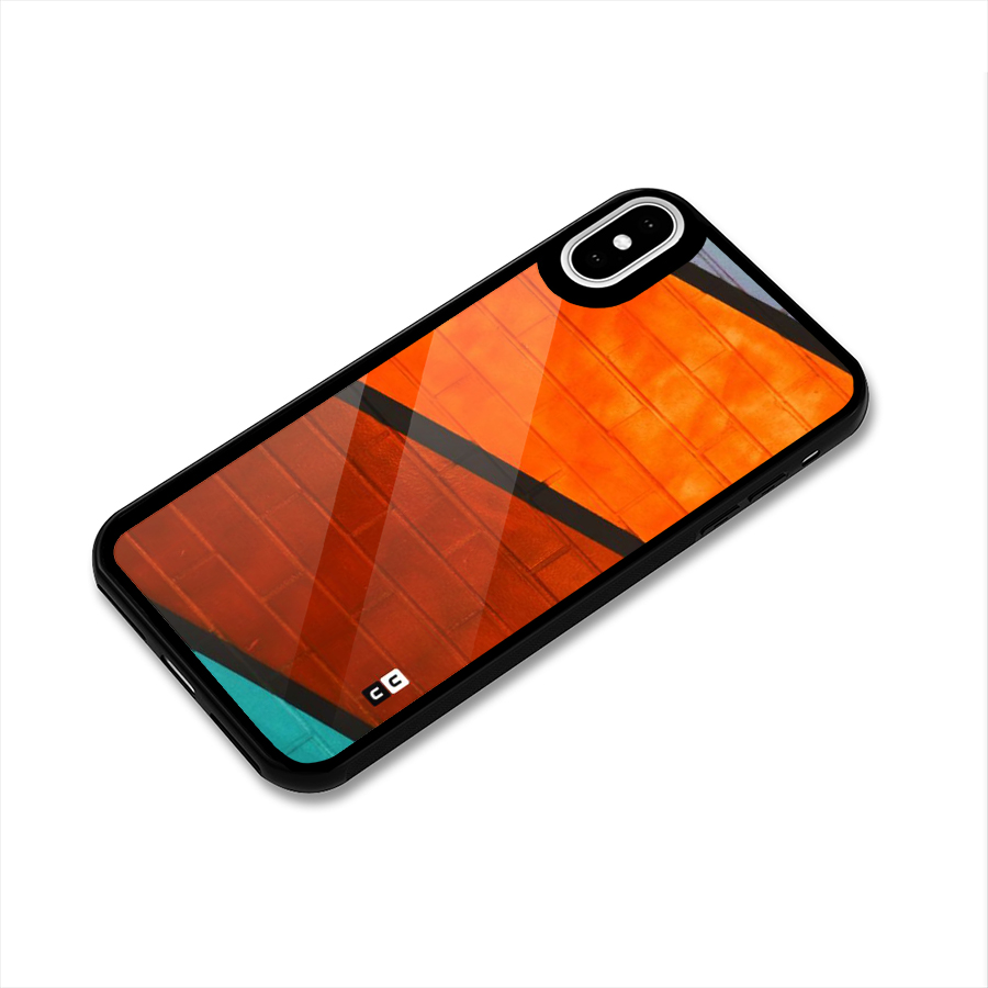 Wall Diagonal Stripes Glass Back Case for iPhone X