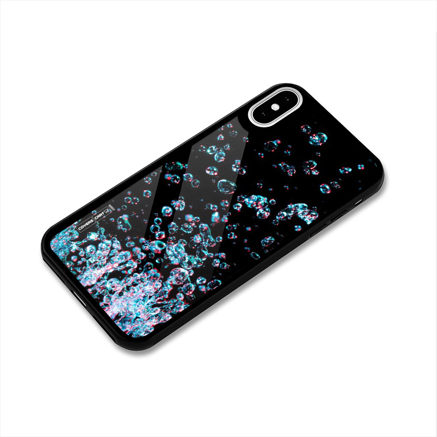 Water Droplets Glass Back Case for iPhone X