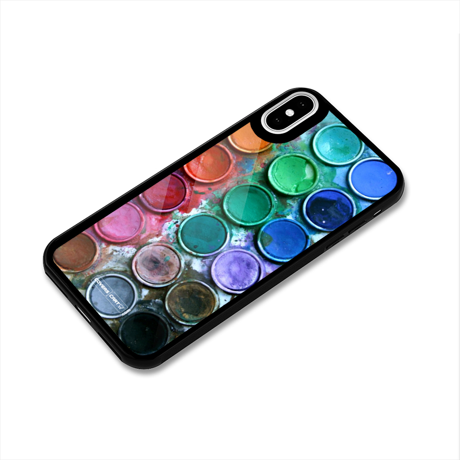 Water Paint Box Glass Back Case for iPhone X