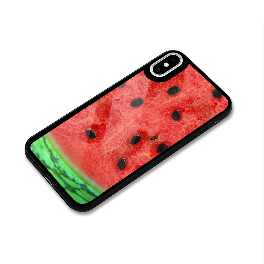Watermelon Design Glass Back Case for iPhone X