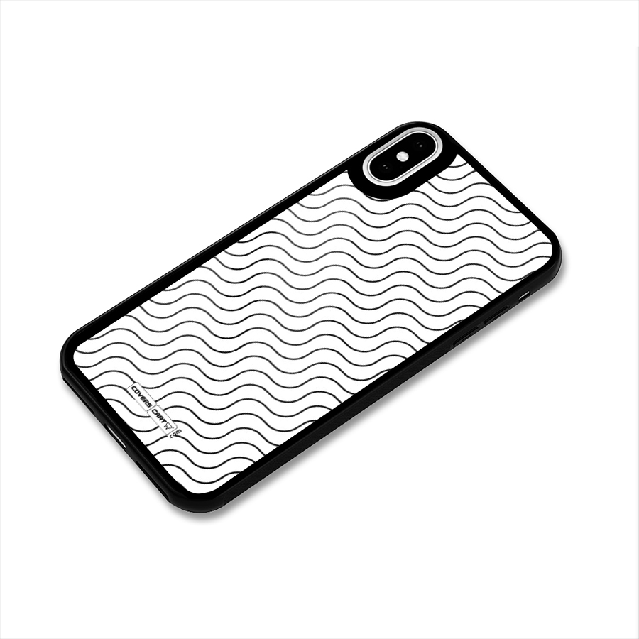 Wavy Pattern Glass Back Case for iPhone X