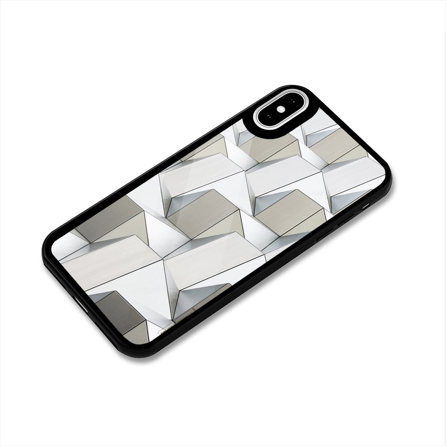 White Abstract Art Glass Back Case for iPhone X