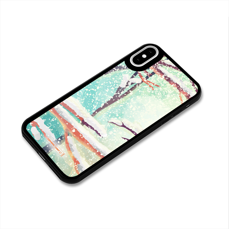 Winter Season Glass Back Case for iPhone X