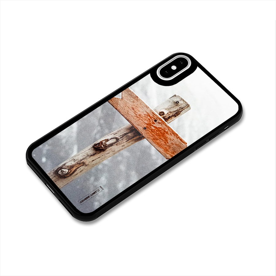 Wood And Snow Glass Back Case for iPhone X