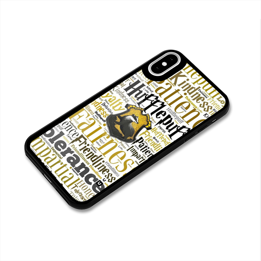 Yellow Fairness Glass Back Case for iPhone X