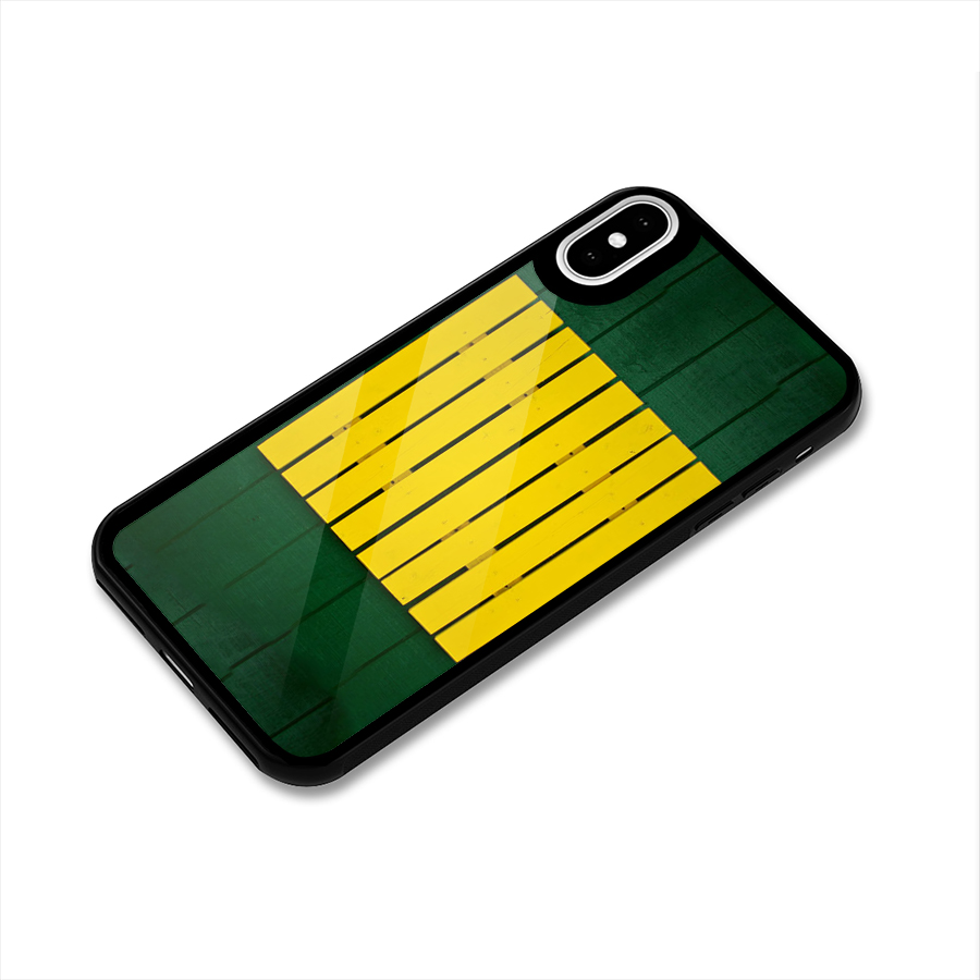 Yellow Fence Glass Back Case for iPhone X