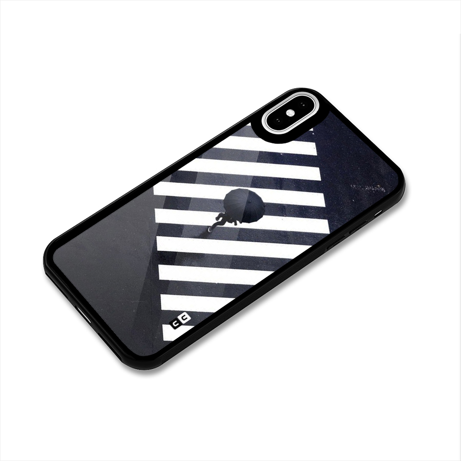 Zebra Walking Glass Back Case for iPhone X
