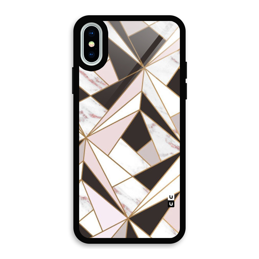 Abstract Corners Glass Back Case for iPhone XS
