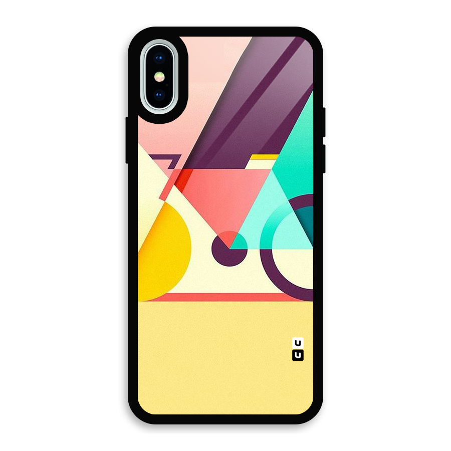 Abstract Cycle Glass Back Case for iPhone XS