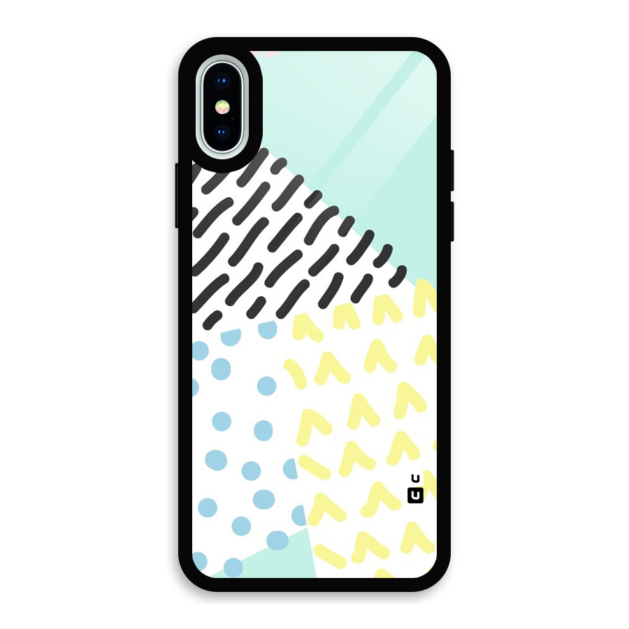 Abstract Pastel Glass Back Case for iPhone XS