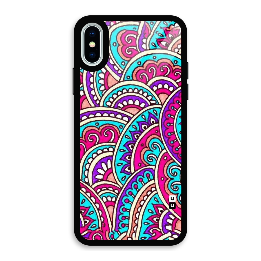 Abstract Rangoli Design Glass Back Case for iPhone XS