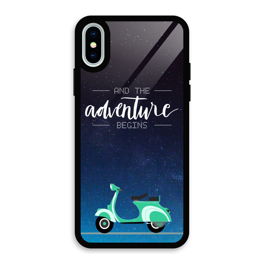 Adventure Scooter Glass Back Case for iPhone XS