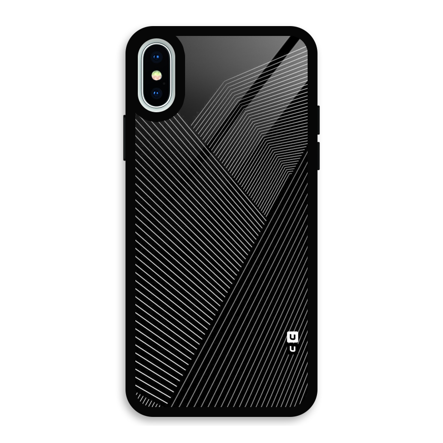 Aesthetic White Stripes Glass Back Case for iPhone XS