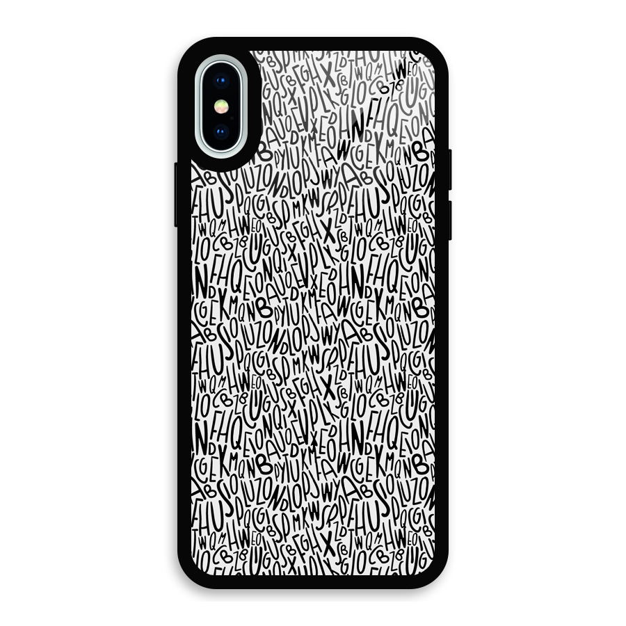 Alphabet Seamless Abstract Glass Back Case for iPhone XS