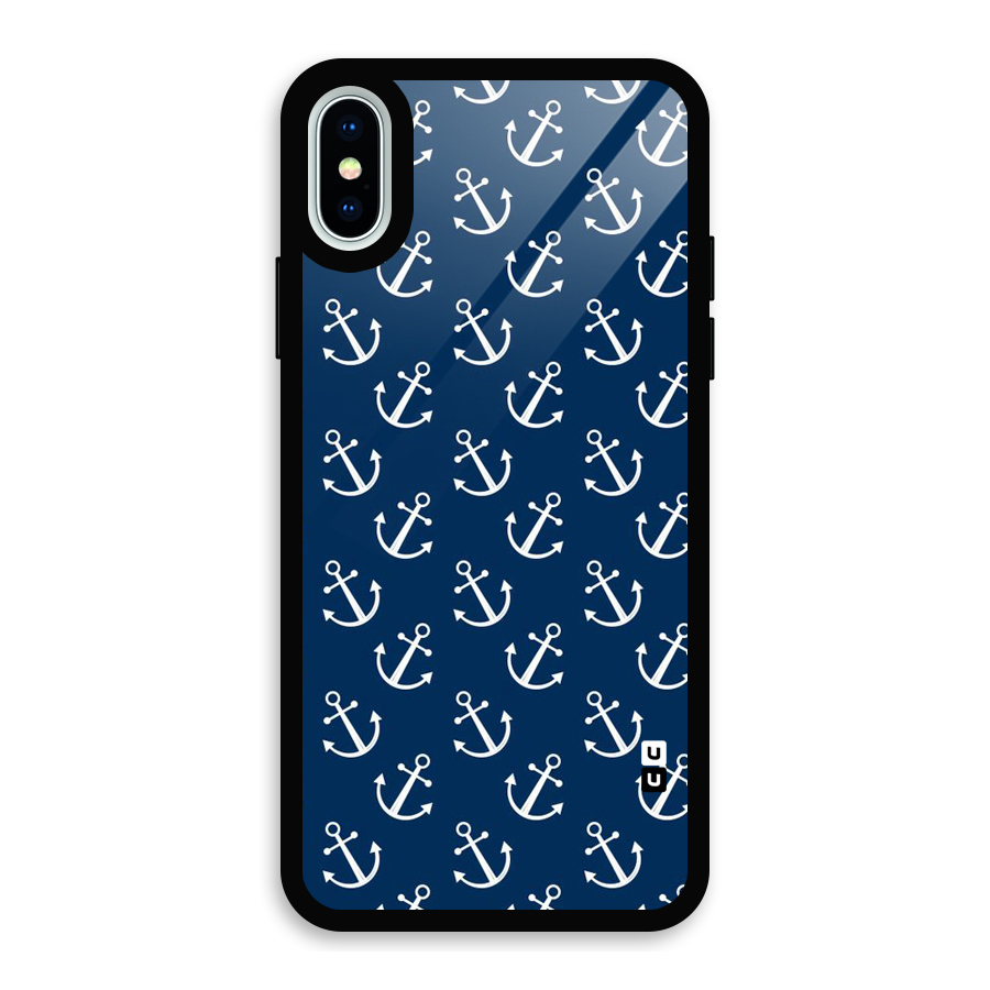 Anchor Zig Pattern Glass Back Case for iPhone XS