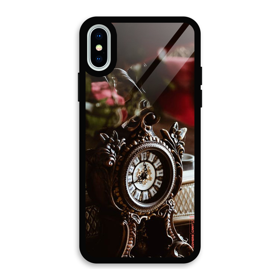 Ancient Clock Glass Back Case for iPhone XS