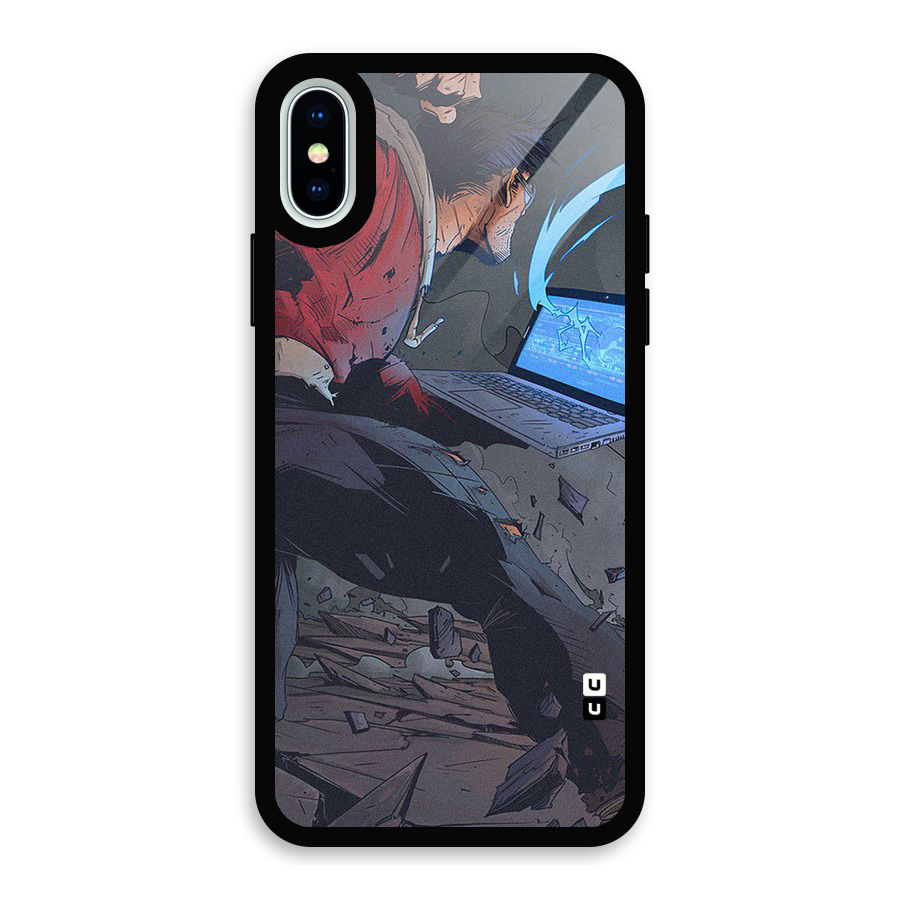 Angry Programmer Glass Back Case for iPhone XS