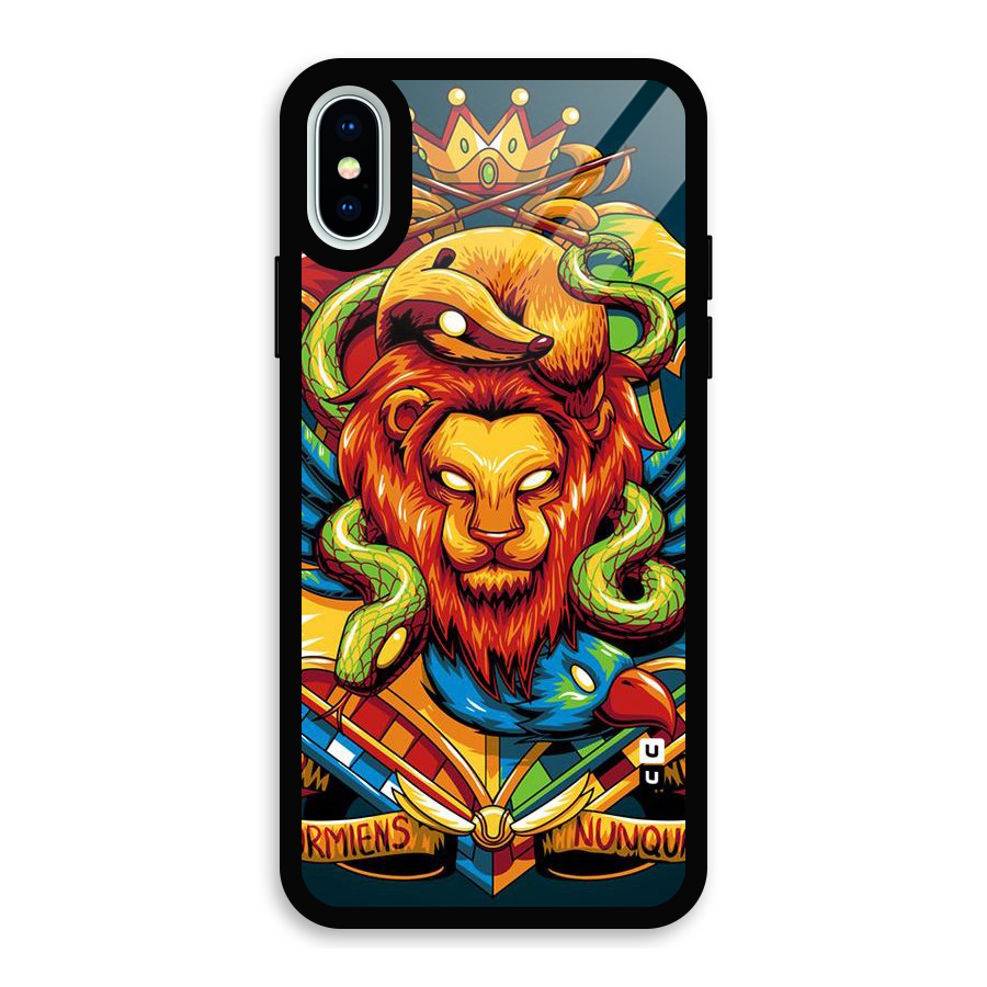 Animal Art Glass Back Case for iPhone XS