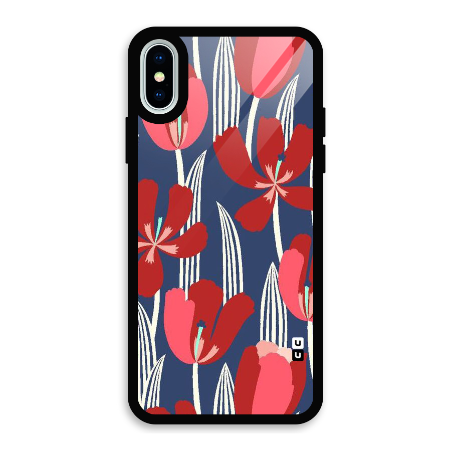 Artistic Tulips Glass Back Case for iPhone XS