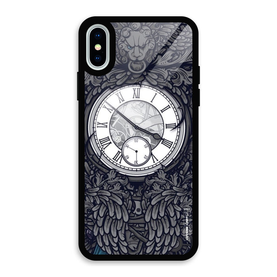 Artsy Wall Clock Glass Back Case for iPhone XS