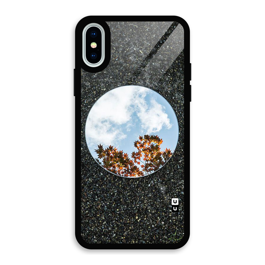 Beautiful Sky Leaves Glass Back Case for iPhone XS