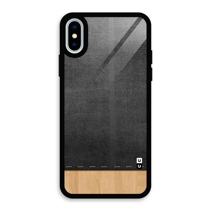 Bicolor Wood Texture Glass Back Case for iPhone XS