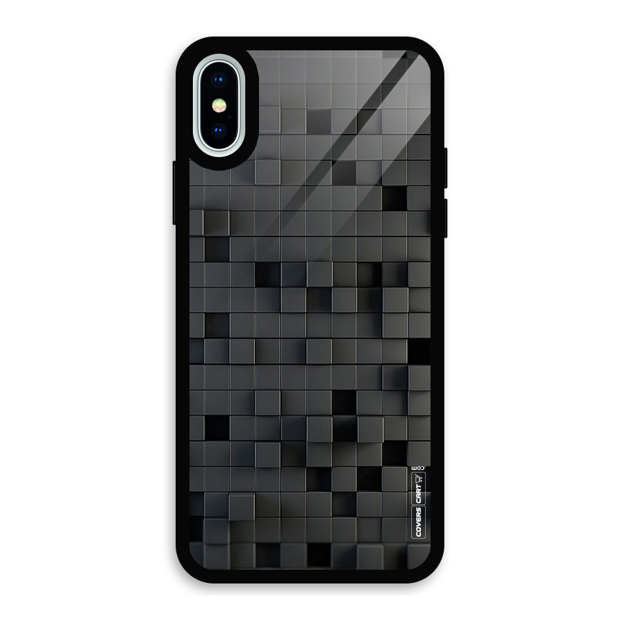 Black Bricks Glass Back Case for iPhone XS