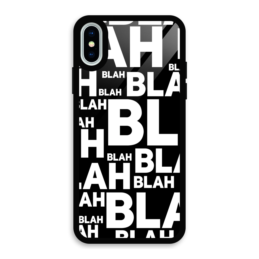 Blah Blah Pattern Glass Back Case for iPhone XS