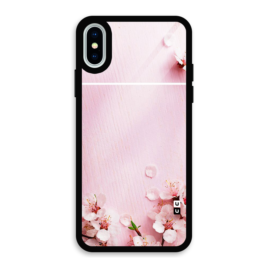 Blossom Frame Pink Glass Back Case for iPhone XS