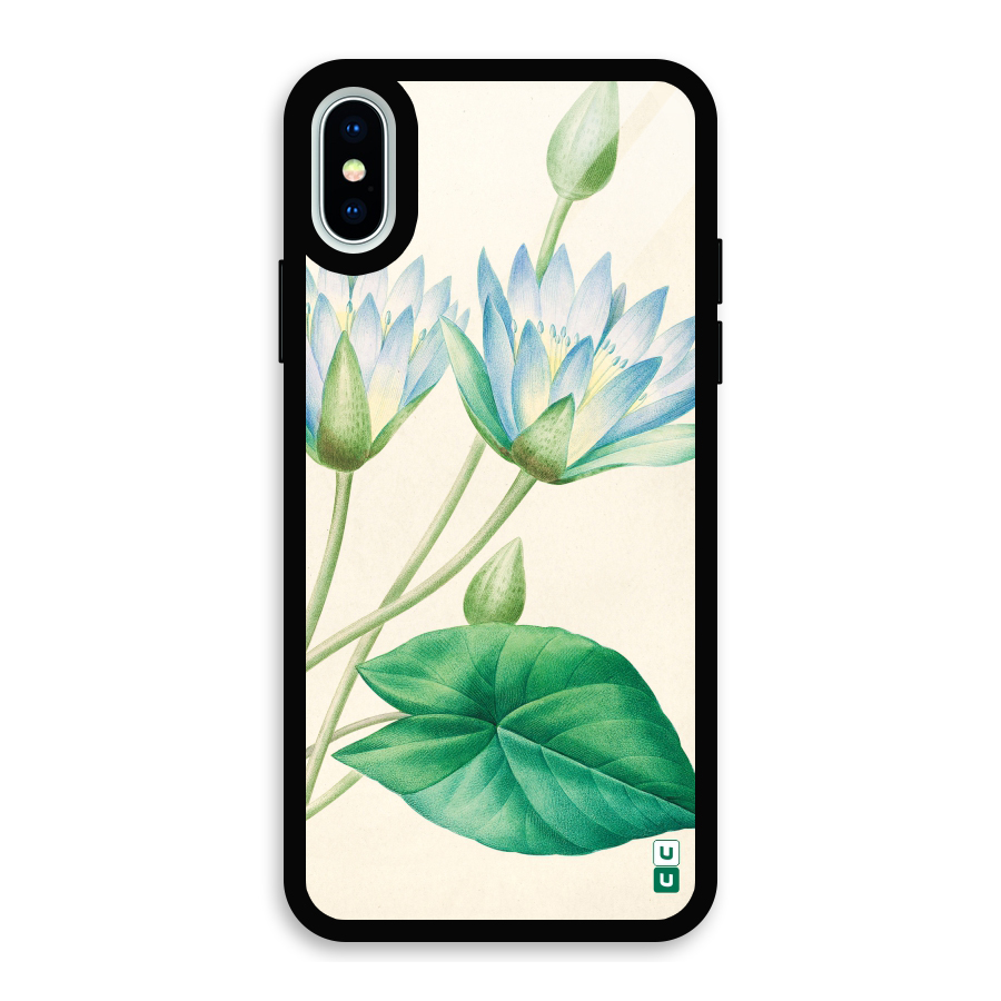 Blue Lotus Glass Back Case for iPhone XS