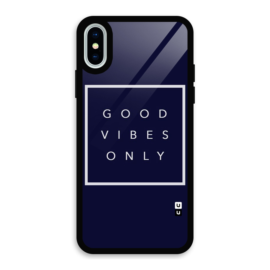 Blue White Vibes Glass Back Case for iPhone XS