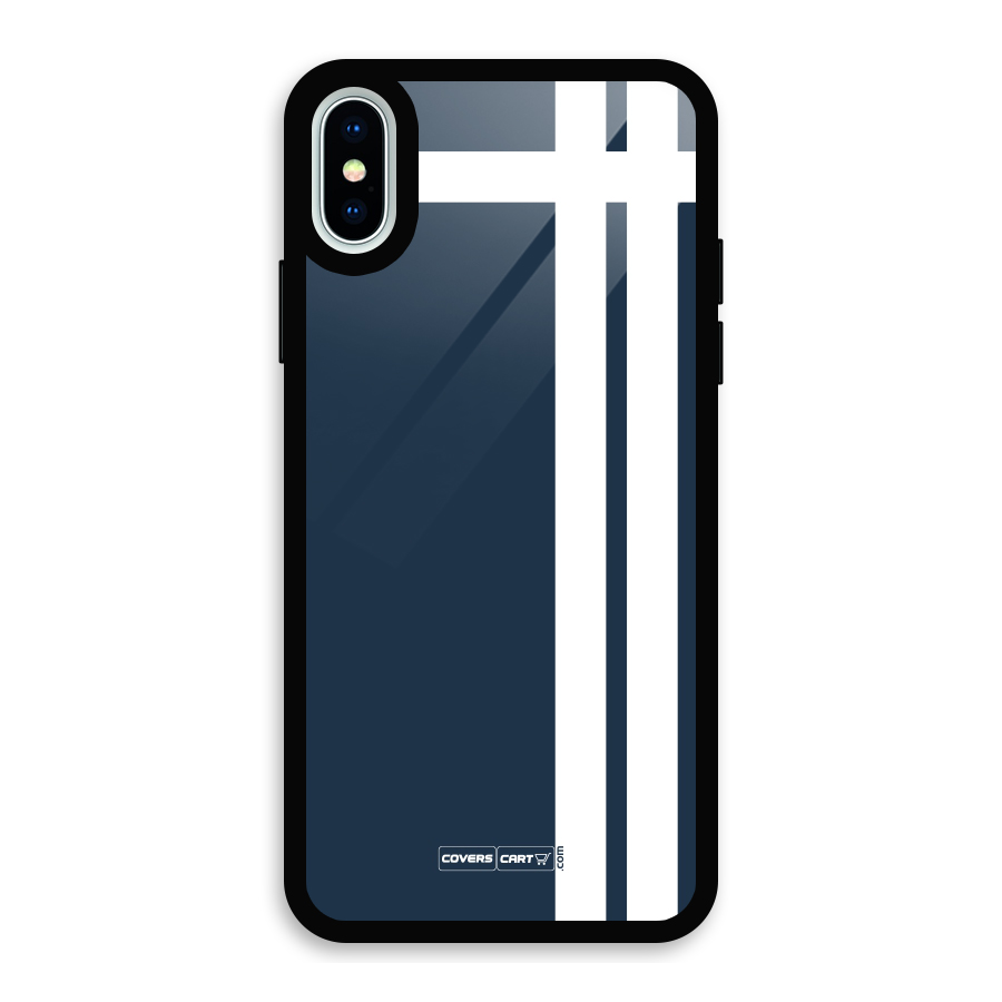 Blue and White Glass Back Case for iPhone XS