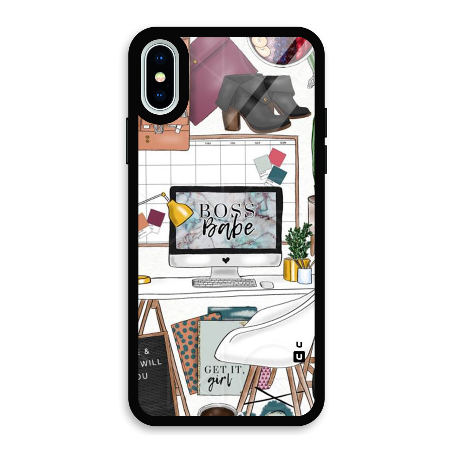 Boss Babe Glass Back Case for iPhone XS