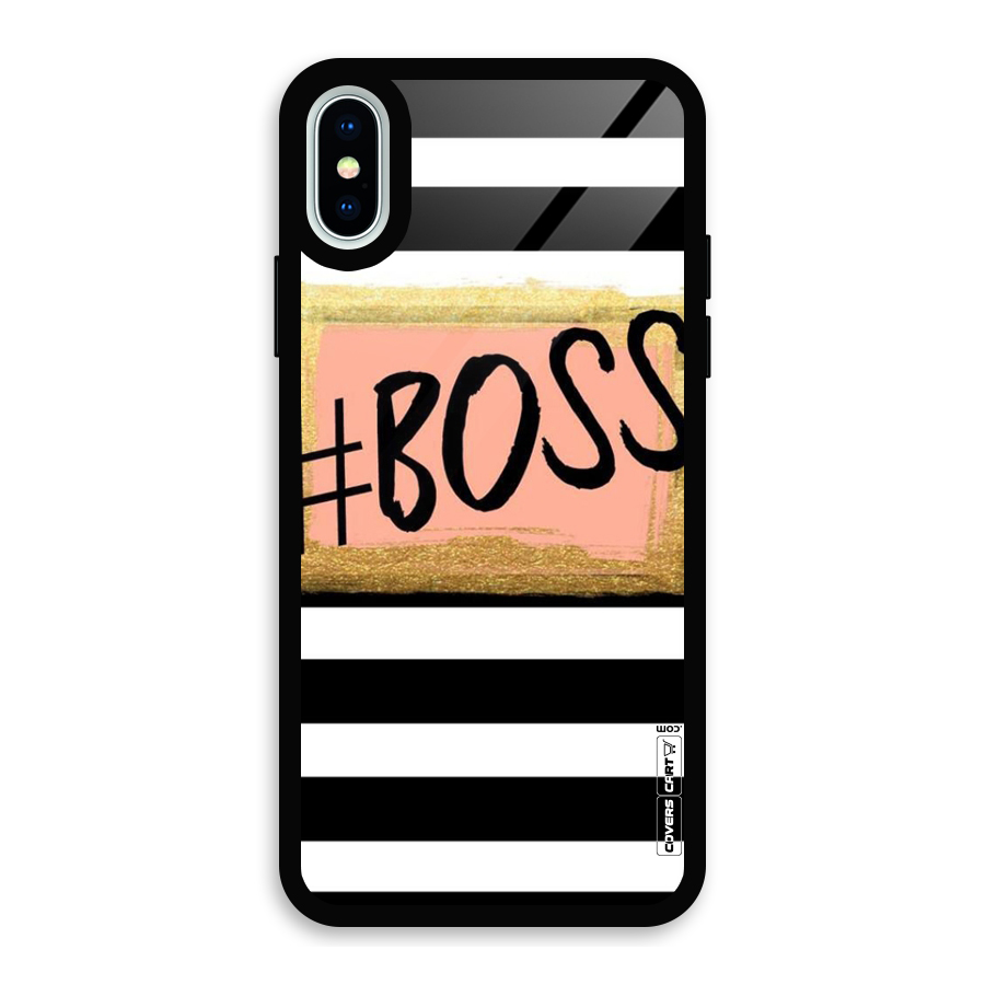 Boss Stripes Glass Back Case for iPhone XS