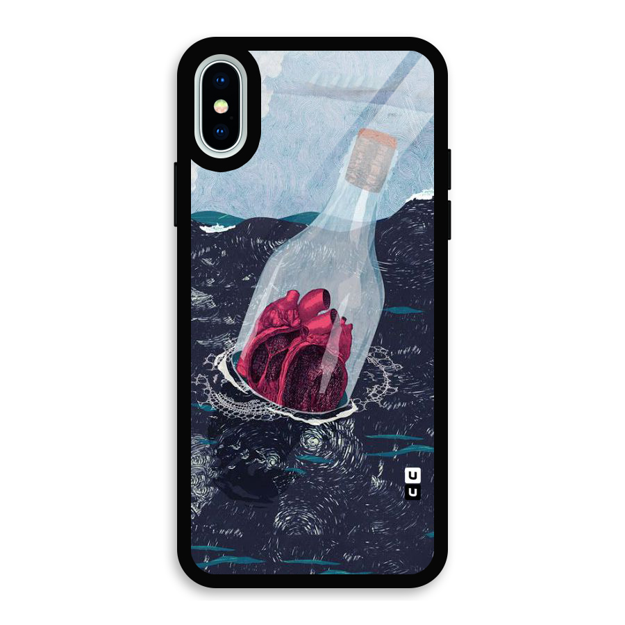 Bottle Heart Glass Back Case for iPhone XS