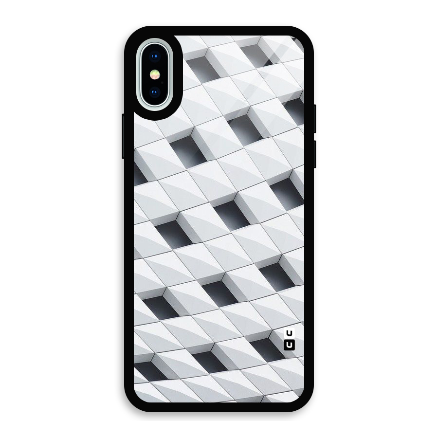 Building Pattern Glass Back Case for iPhone XS