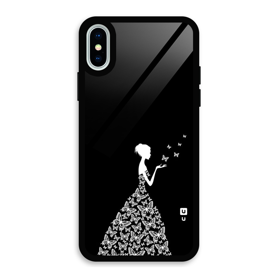 Butterfly Dress Glass Back Case for iPhone XS